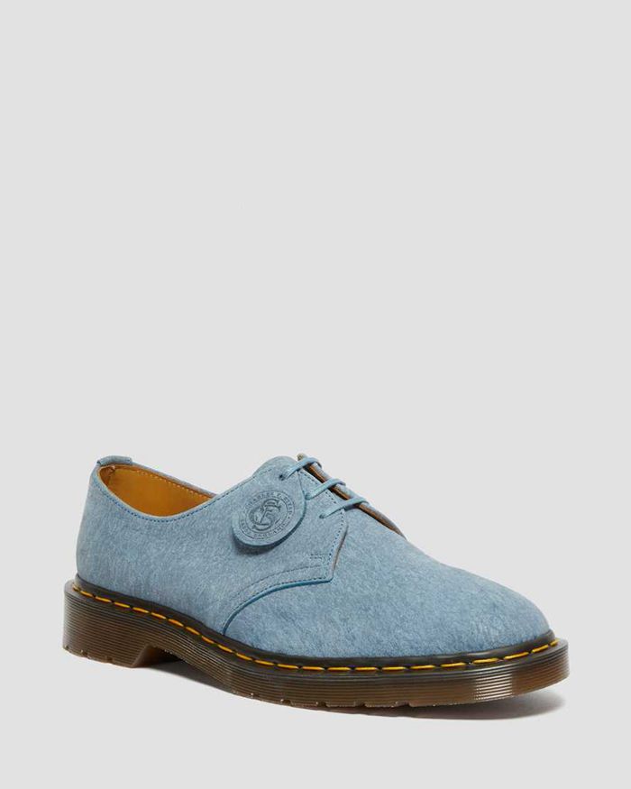 Dr Martens Oxfords Dame Blå 1461 Made In England Nubuck Læder 1564ZSFKQ